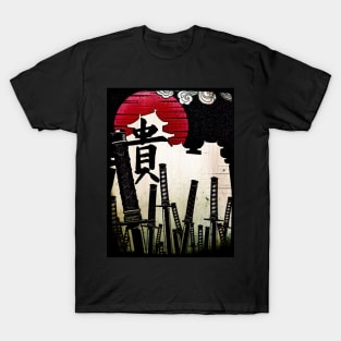 Katana Soul swords and Japan Samurai T-Shirt